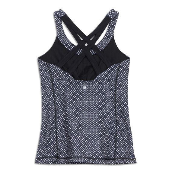 Lululemon Enhearten Millie Mesh Black White Criss Cross Tank 4 - Picture 4 of 10